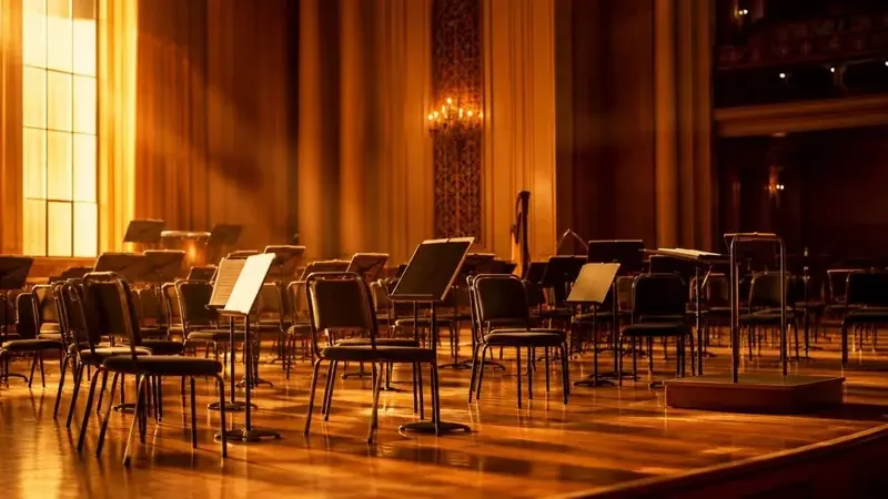 乐团排练厅的空椅子:等的是最后一个声部 配图